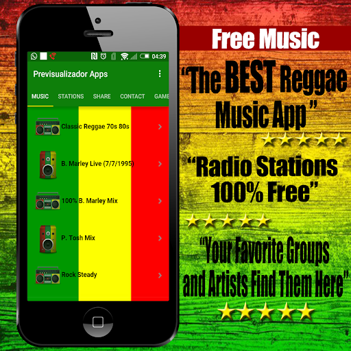 Reggae Music App Radio - عکس برنامه موبایلی اندروید