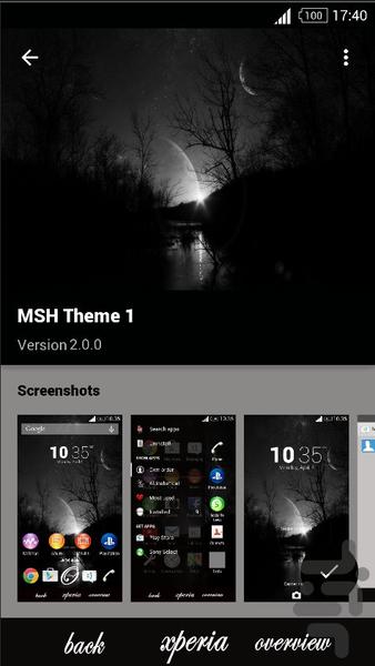 SONY MSH THEME 1 - Image screenshot of android app