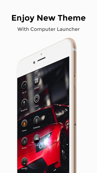 Red Black Theme For Computer Launcher - Image screenshot of android app