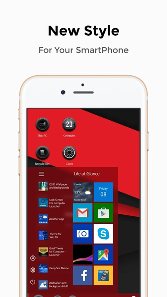 Red Black Theme For Computer Launcher - عکس برنامه موبایلی اندروید