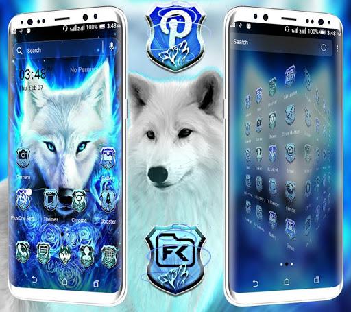 Blue Wolf Launcher Theme - Image screenshot of android app