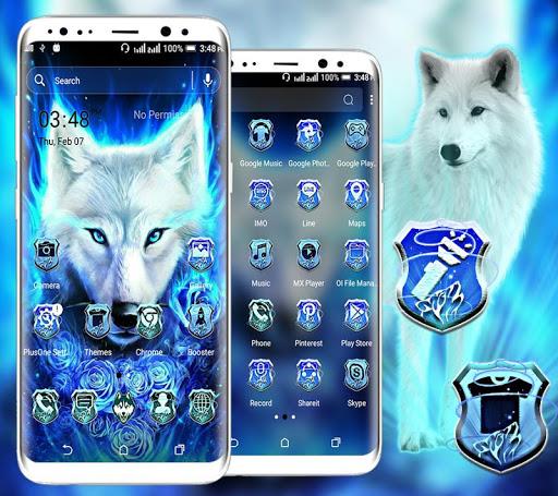 Blue Wolf Launcher Theme - Image screenshot of android app