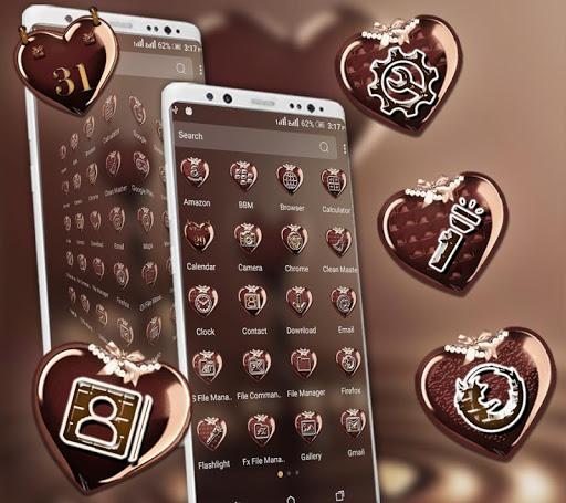 Chocolate Heart Theme - عکس برنامه موبایلی اندروید