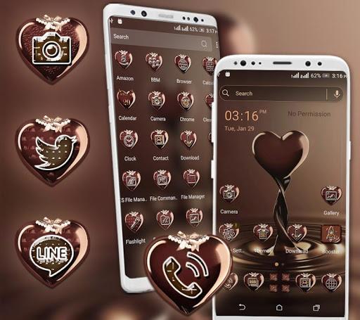 Chocolate Heart Theme - عکس برنامه موبایلی اندروید