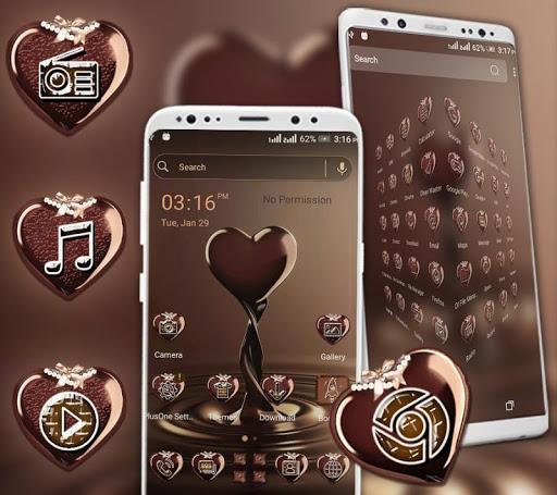 Chocolate Heart Theme - عکس برنامه موبایلی اندروید