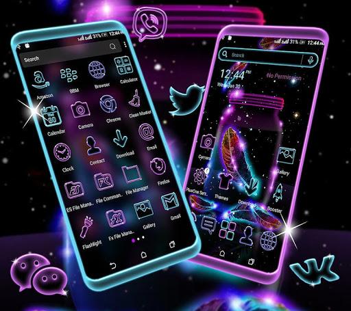 Neon Feather Launcher Theme - Image screenshot of android app