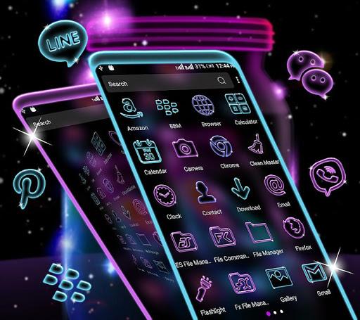 Neon Feather Launcher Theme - Image screenshot of android app