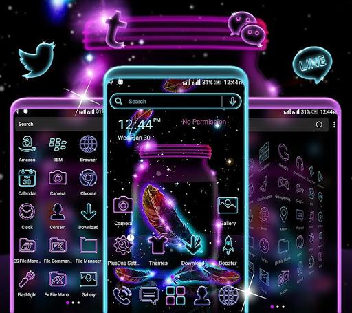 Neon Feather Launcher Theme - Image screenshot of android app