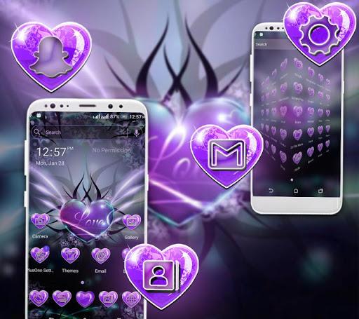 Purple Heart Launcher Theme - عکس برنامه موبایلی اندروید