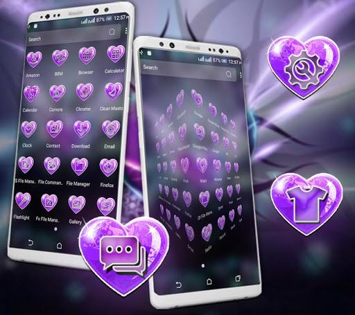 Purple Heart Launcher Theme - عکس برنامه موبایلی اندروید