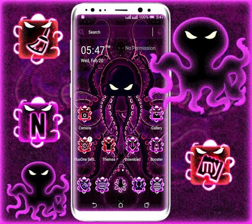 Purple Octopus Launcher Theme - Image screenshot of android app