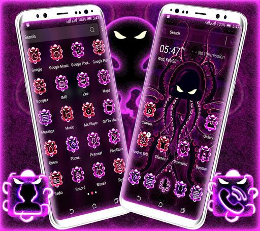 Purple Octopus Launcher Theme - Image screenshot of android app