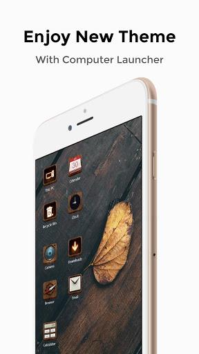Wood theme for  Computer Launcher - Image screenshot of android app