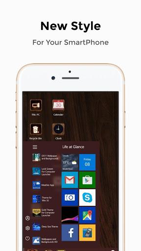 Wood theme for  Computer Launcher - Image screenshot of android app