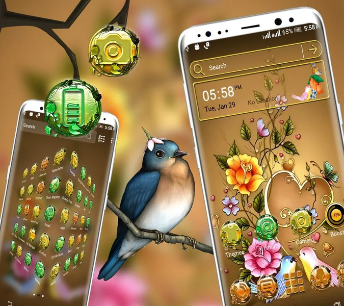 Bird Flower Launcher Theme - Image screenshot of android app