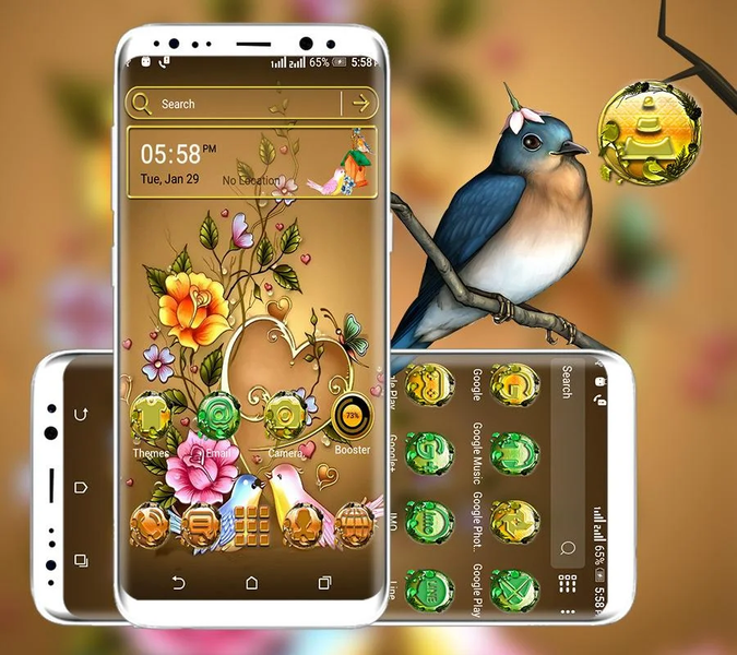 Bird Flower Launcher Theme - Image screenshot of android app