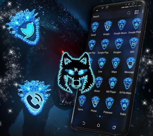 Blue Wolf Launcher Theme - Image screenshot of android app