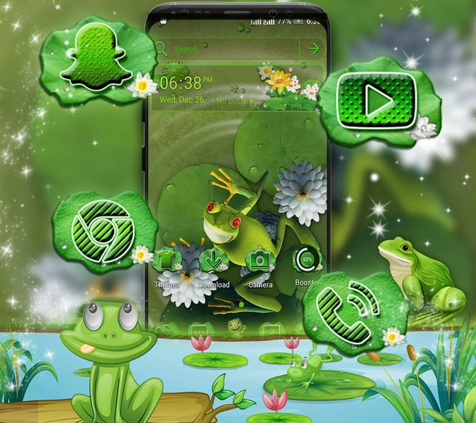 Cute Frog Launcher Theme - Image screenshot of android app