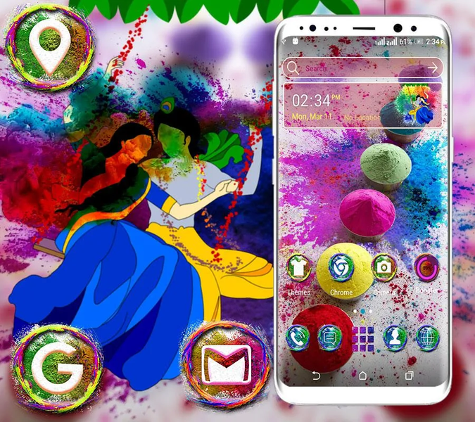 Holi Launcher Theme - Image screenshot of android app