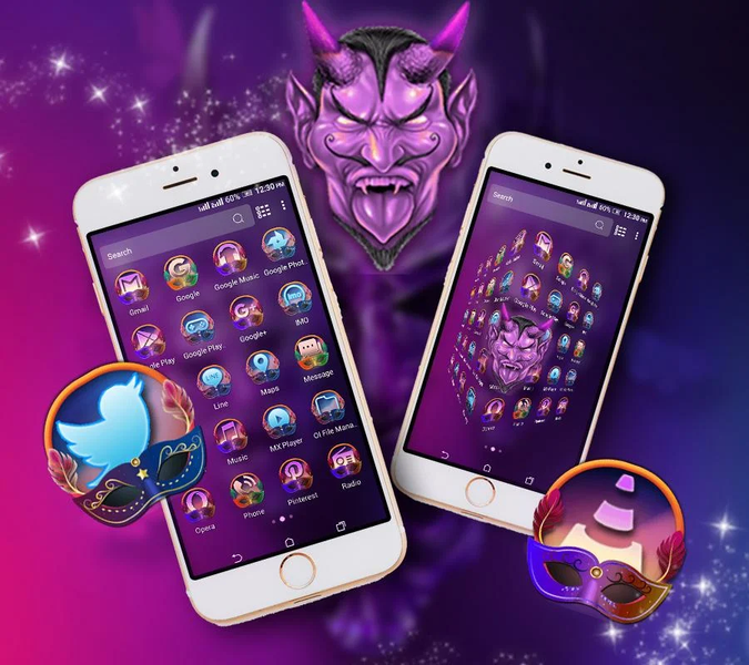 Oni Mask Launcher Theme - Image screenshot of android app