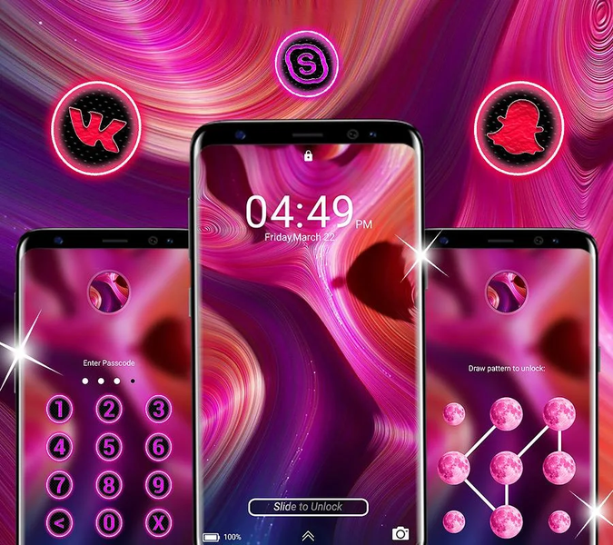 Pink Liquid Flow Launcher Theme - Image screenshot of android app