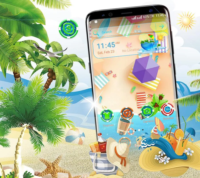 Summer Beach Launcher Theme - Image screenshot of android app