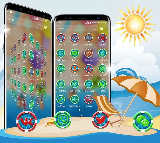 Summer Beach Launcher Theme - Image screenshot of android app