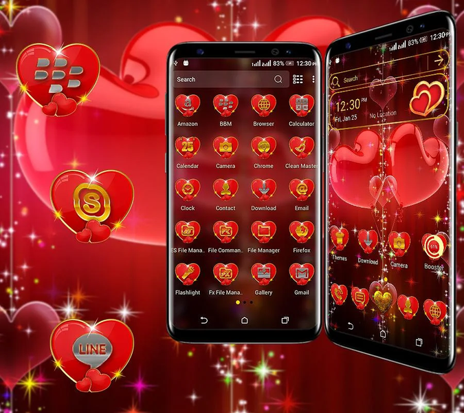 Valentine Heart Launcher Theme - عکس برنامه موبایلی اندروید