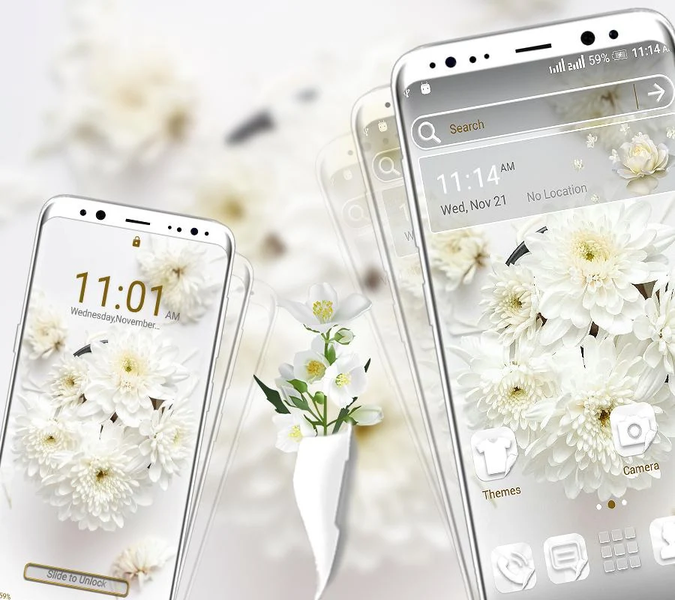 White Flower Launcher Theme - عکس برنامه موبایلی اندروید