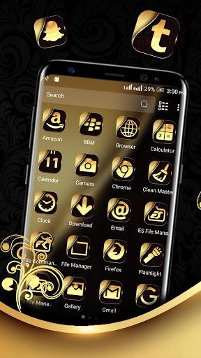 Gold Black Launcher Theme - Image screenshot of android app