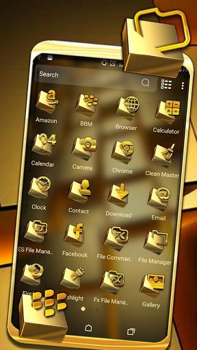 Gold Cubes Launcher Theme - Image screenshot of android app