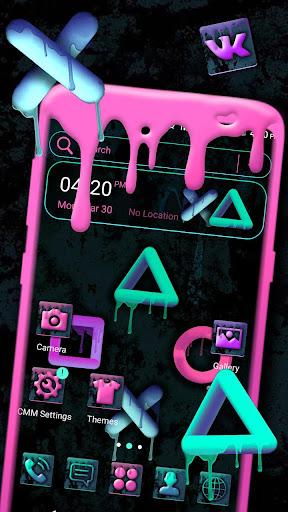 Neon Paint Launcher Theme - Image screenshot of android app