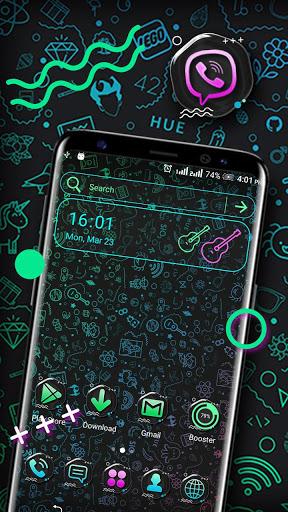 Neon Pattern Launcher Theme - Image screenshot of android app