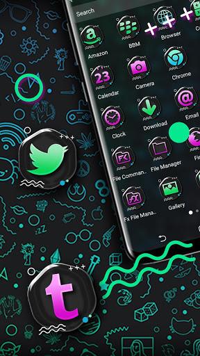 Neon Pattern Launcher Theme - Image screenshot of android app