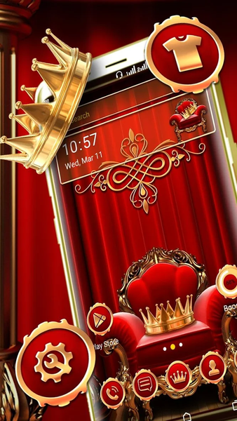 Royal Golden Crown Launcher Theme - Image screenshot of android app