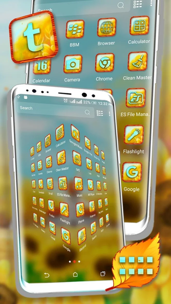 Wind Wheel Sunflower Launcher Theme - Image screenshot of android app