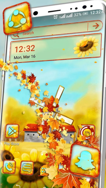 Wind Wheel Sunflower Launcher Theme - Image screenshot of android app