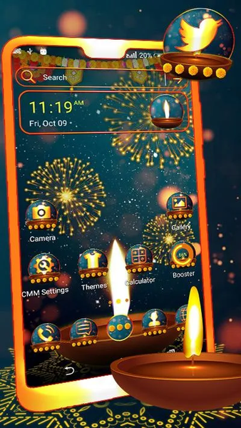 Diwali Firework Launcher Theme - عکس برنامه موبایلی اندروید