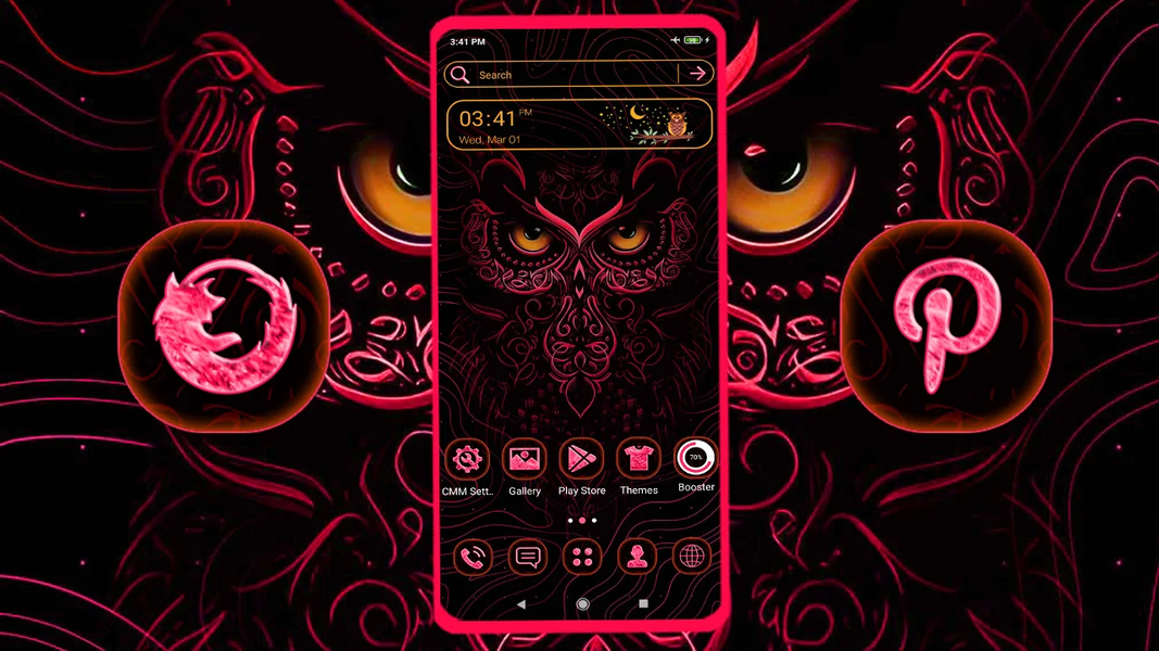 Owl Pink Dark Theme - عکس برنامه موبایلی اندروید