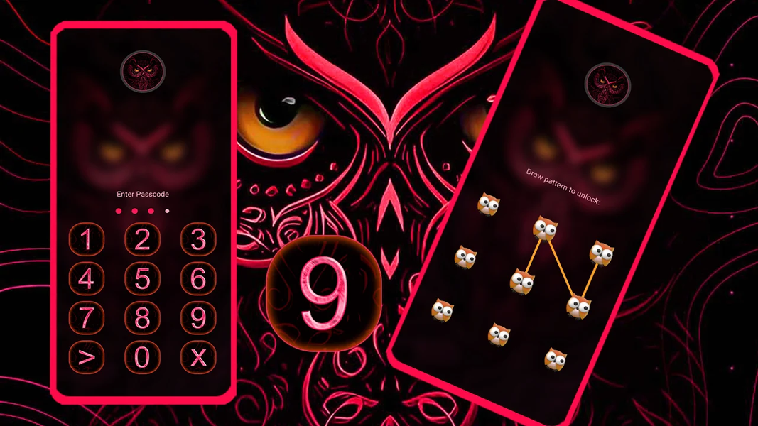 Owl Pink Dark Theme - عکس برنامه موبایلی اندروید
