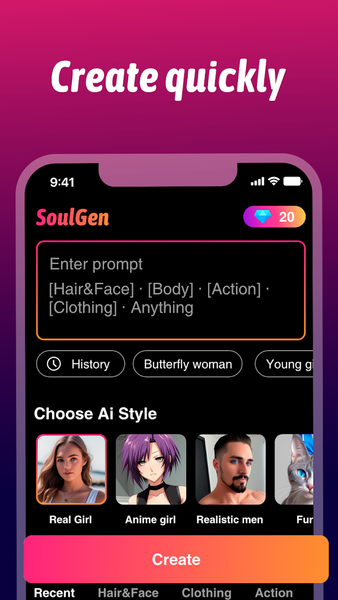 SoulGen - AI Photo Generator - عکس برنامه موبایلی اندروید