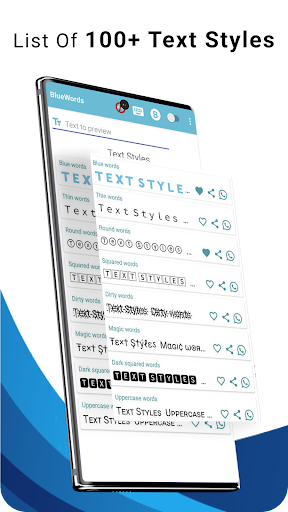 Blue Words, Stylish Fonts text - عکس برنامه موبایلی اندروید