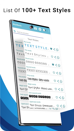 Blue Words, Stylish Fonts text - Image screenshot of android app