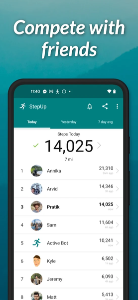 StepUp Pedometer Step Counter - Image screenshot of android app