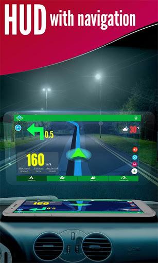 Voice Gps navigation maps: HUD speedometer - Image screenshot of android app