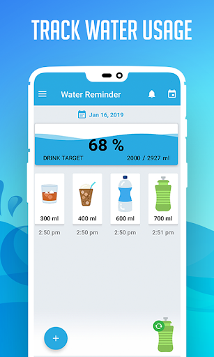 Drink Water Reminder: Water Tracker, Alarm app - عکس برنامه موبایلی اندروید
