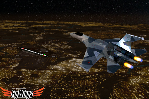 Flight Simulator Night - Fly Over New York NY - Gameplay image of android game