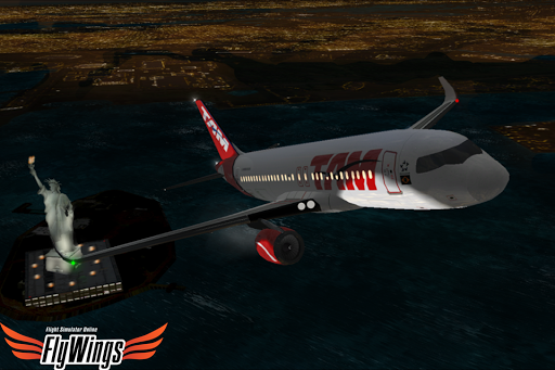 Flight Simulator Night - Fly Over New York NY - Gameplay image of android game