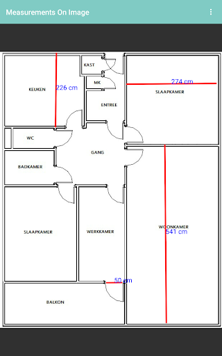 Measurements On Image - عکس برنامه موبایلی اندروید