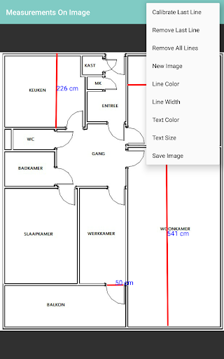 Measurements On Image - عکس برنامه موبایلی اندروید